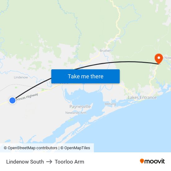 Lindenow South to Toorloo Arm map