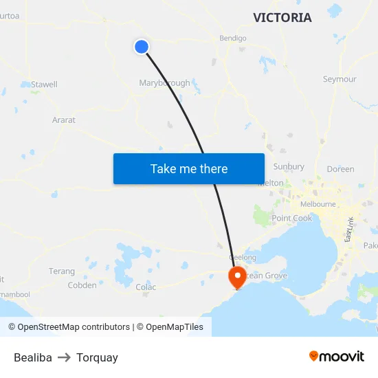 Bealiba to Torquay map