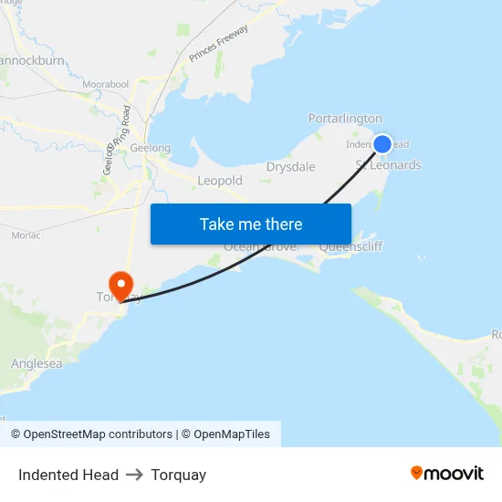 Indented Head to Torquay map