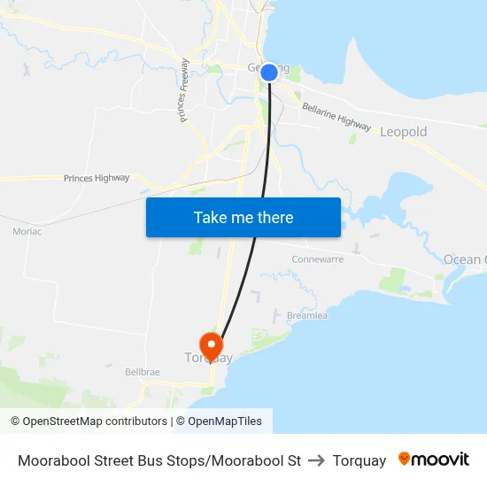 Moorabool Street Bus Stops/Moorabool St to Torquay map