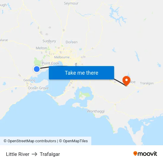 Little River to Trafalgar map