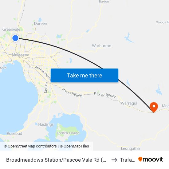 Broadmeadows Station/Pascoe Vale Rd (Broadmeadows) to Trafalgar map