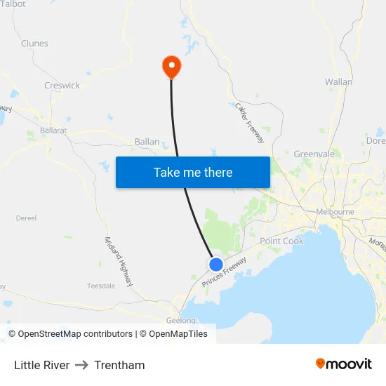 Little River to Trentham map