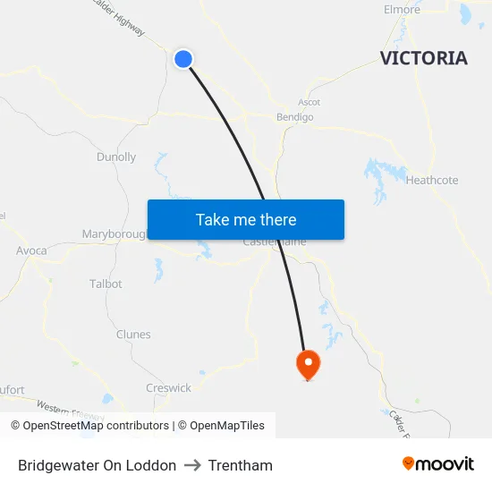 Bridgewater On Loddon to Trentham map