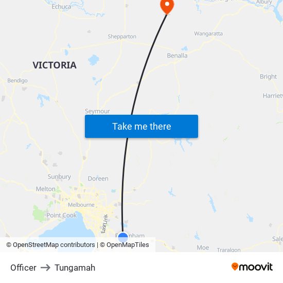 Officer to Tungamah map