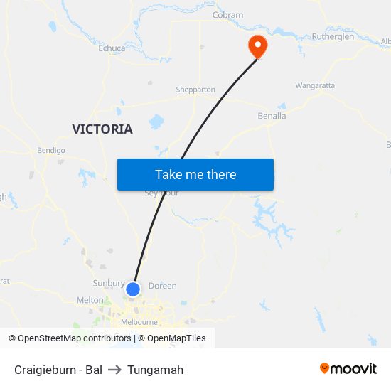 Craigieburn - Bal to Tungamah map