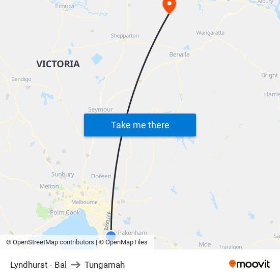 Lyndhurst - Bal to Tungamah map