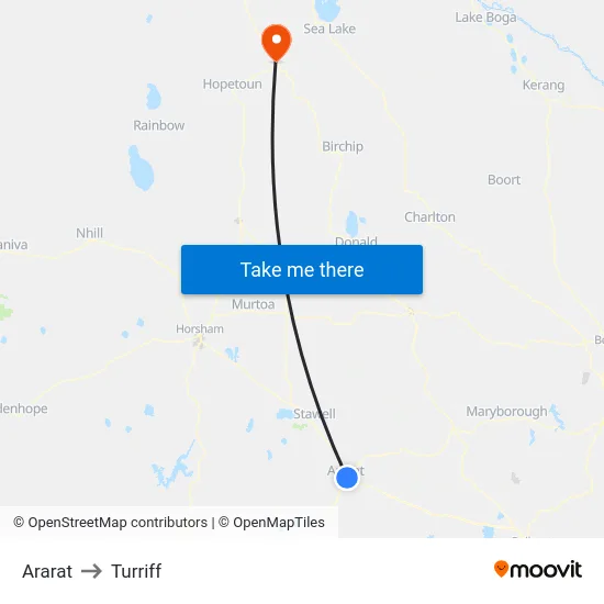 Ararat to Turriff map