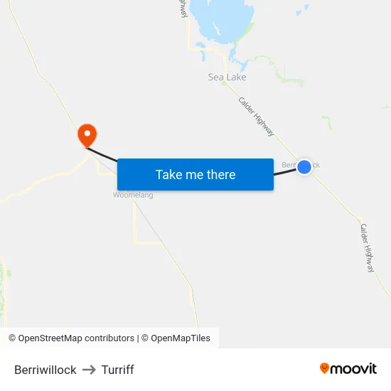Berriwillock to Turriff map