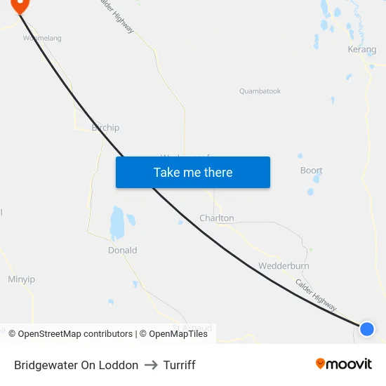 Bridgewater On Loddon to Turriff map