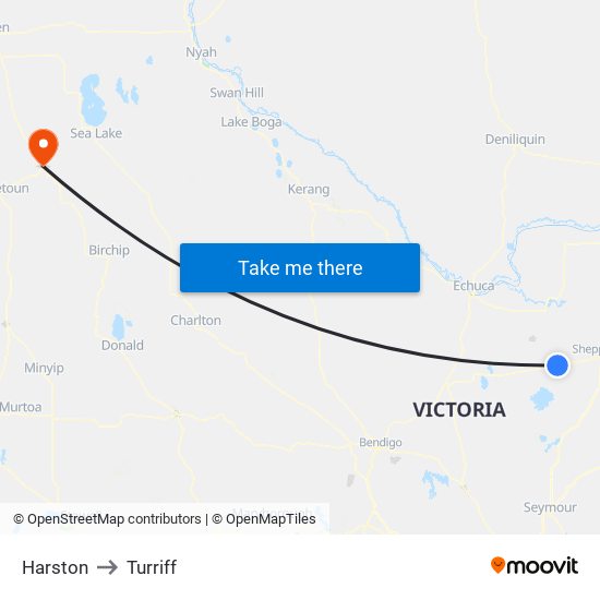 Harston to Turriff map