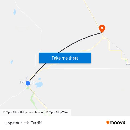 Hopetoun to Turriff map