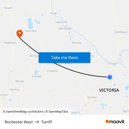 Rochester West to Turriff map