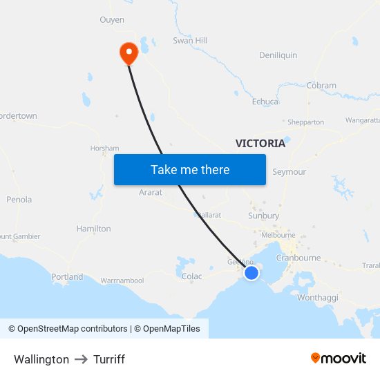 Wallington to Turriff map