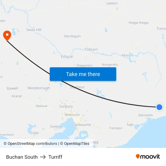 Buchan South to Turriff map