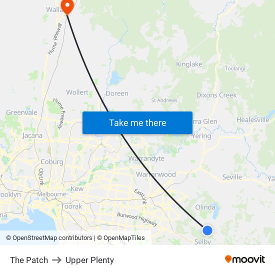 The Patch to Upper Plenty map