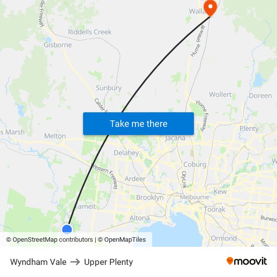 Wyndham Vale to Upper Plenty map