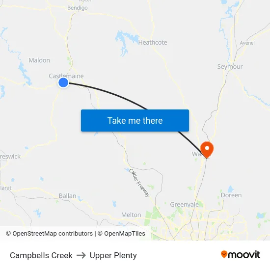 Campbells Creek to Upper Plenty map