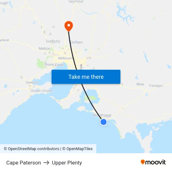 Cape Paterson to Upper Plenty map