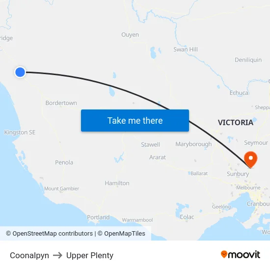 Coonalpyn to Upper Plenty map
