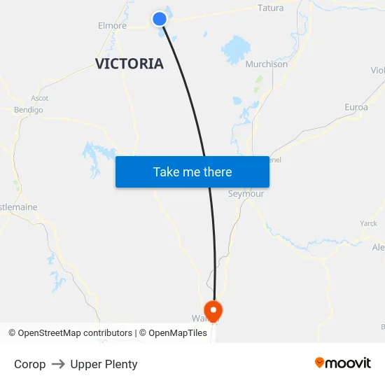 Corop to Upper Plenty map