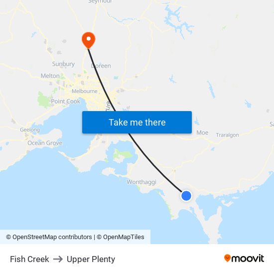 Fish Creek to Upper Plenty map