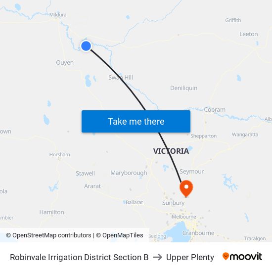 Robinvale Irrigation District Section B to Upper Plenty map
