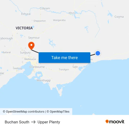Buchan South to Upper Plenty map