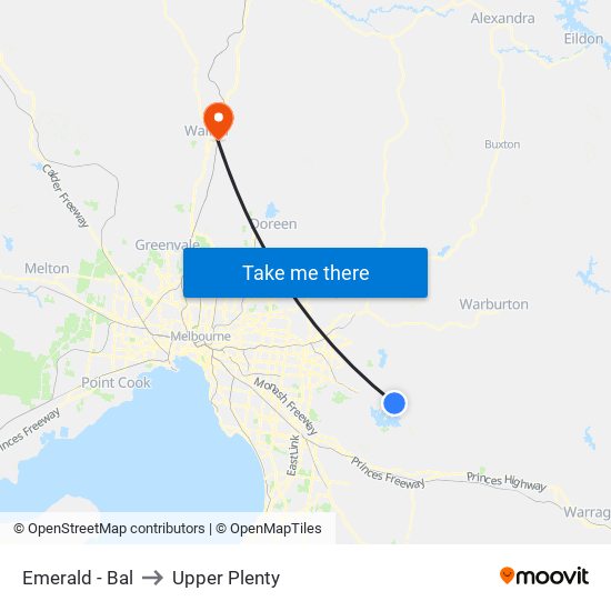 Emerald - Bal to Upper Plenty map