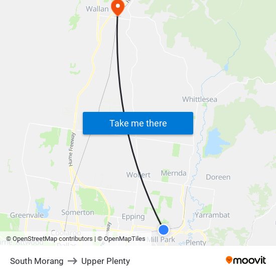 South Morang to Upper Plenty map