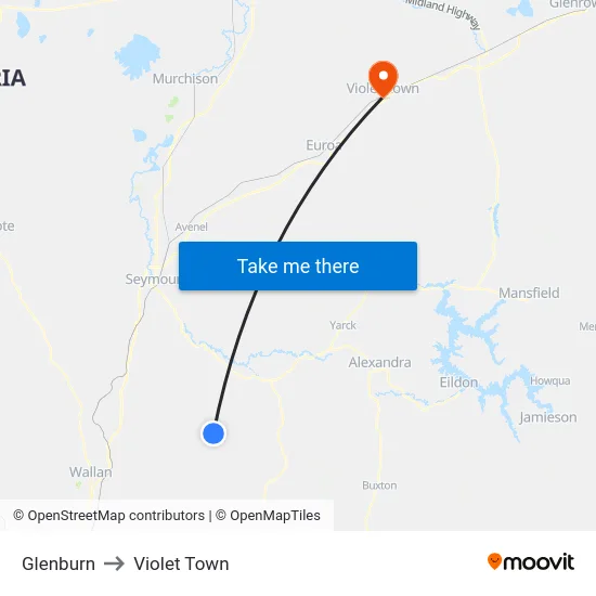 Glenburn to Violet Town map