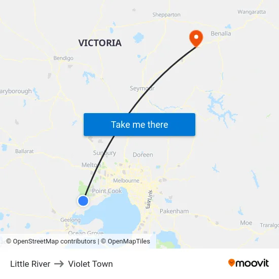Little River to Violet Town map