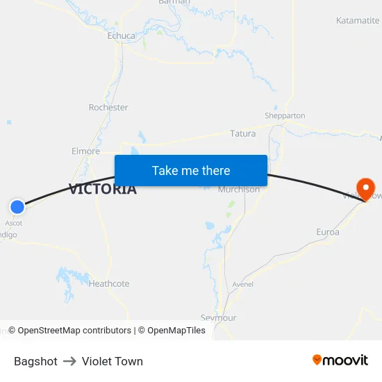 Bagshot to Violet Town map