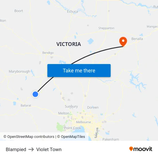 Blampied to Violet Town map