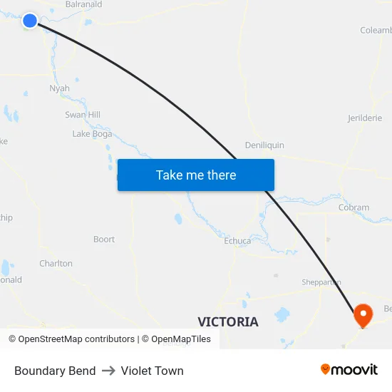 Boundary Bend to Violet Town map