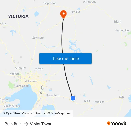 Buln Buln to Violet Town map