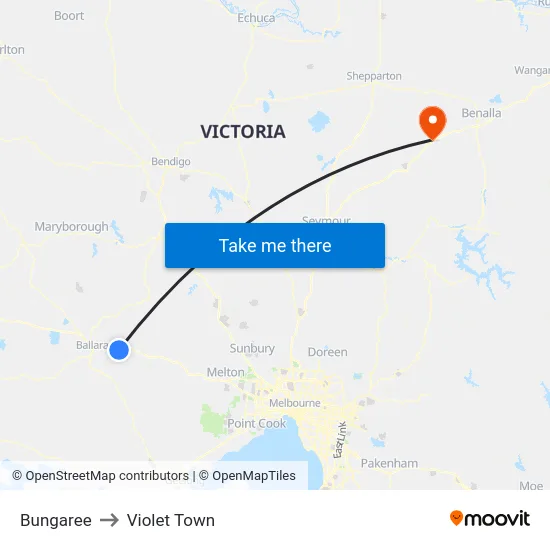 Bungaree to Violet Town map