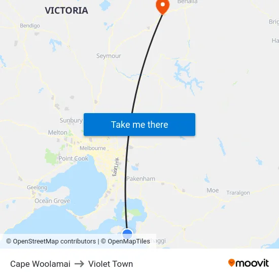 Cape Woolamai to Violet Town map