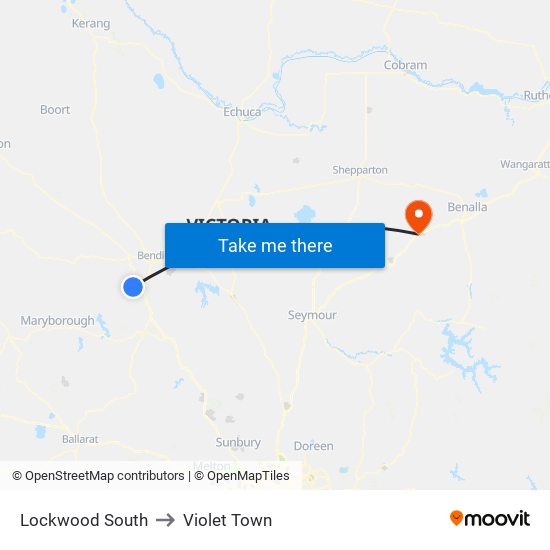 Lockwood South to Violet Town map