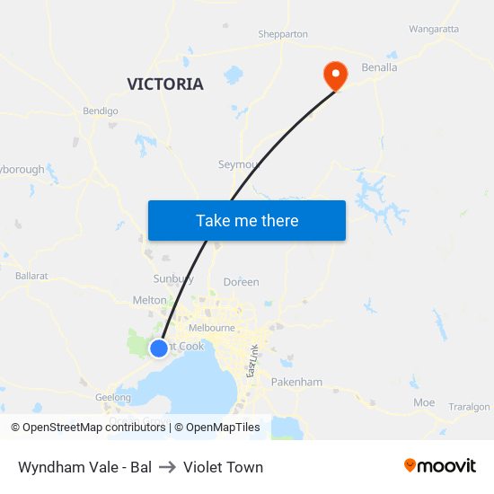 Wyndham Vale - Bal to Violet Town map