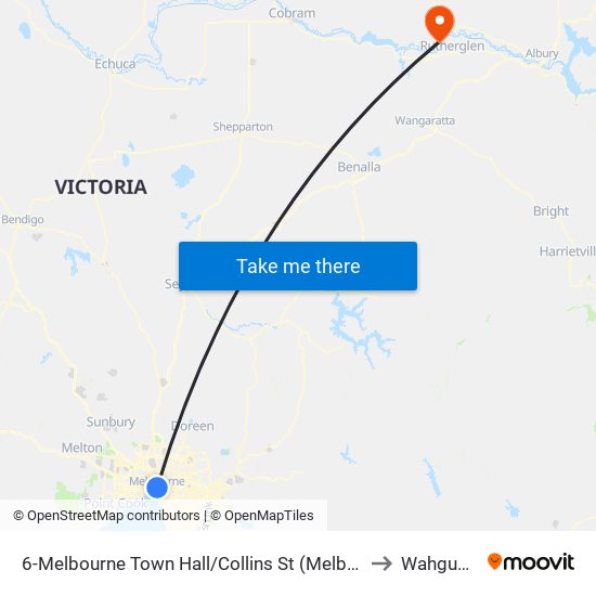 6-Melbourne Town Hall/Collins St (Melbourne City) to Wahgunyah map