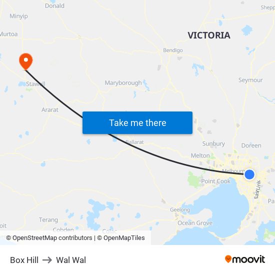 Box Hill to Wal Wal map