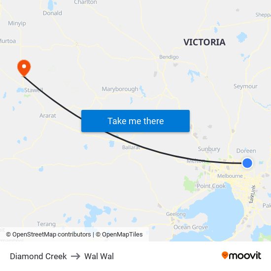 Diamond Creek to Wal Wal map