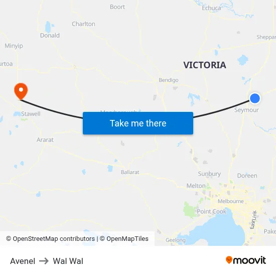 Avenel to Wal Wal map