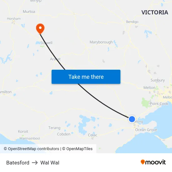 Batesford to Wal Wal map
