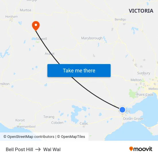Bell Post Hill to Wal Wal map