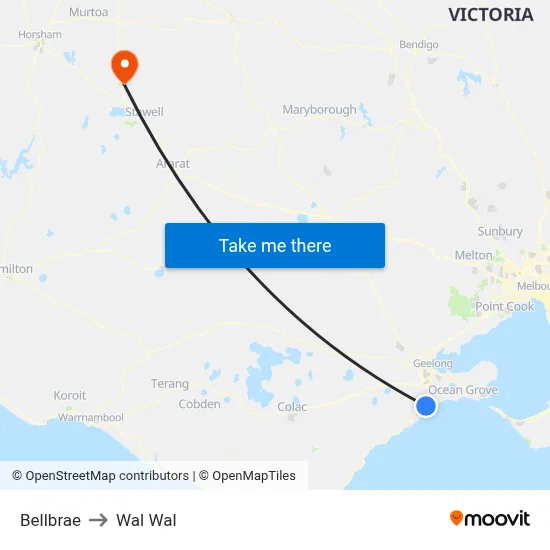 Bellbrae to Wal Wal map