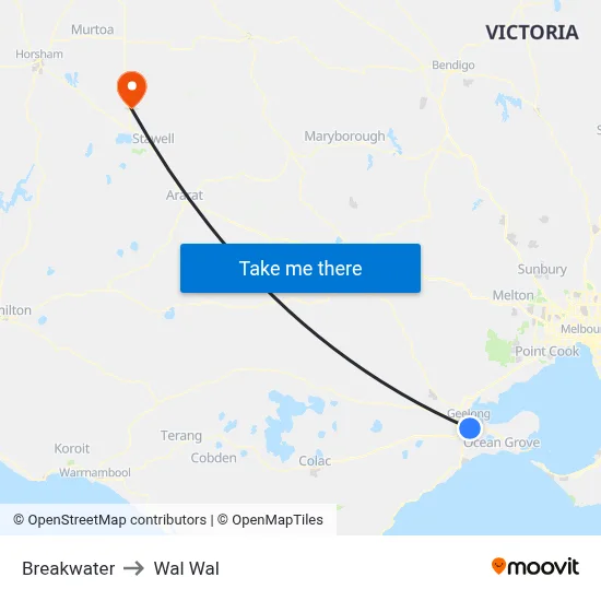 Breakwater to Wal Wal map