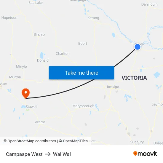 Campaspe West to Wal Wal map