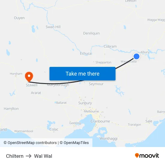 Chiltern to Wal Wal map